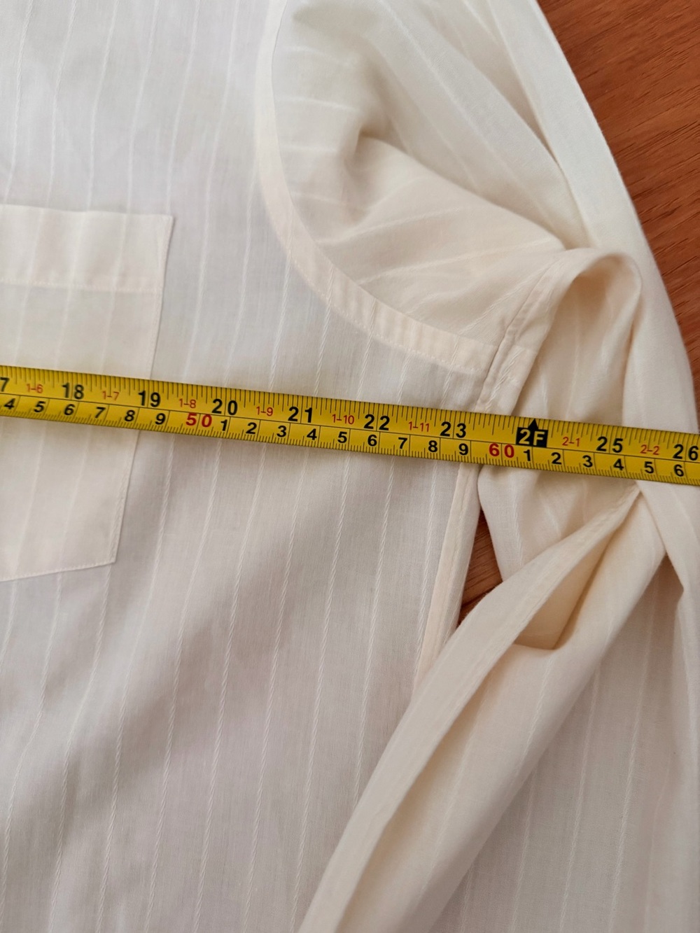 Dior Men's Cream Pinstripe Dress Shirt - Picture 3 of 7